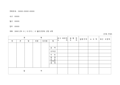 교원인건비신청내역서 교원인건비신청내역서